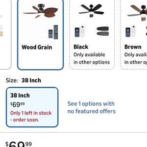 Wood Grain Ceiling Fan with Remote